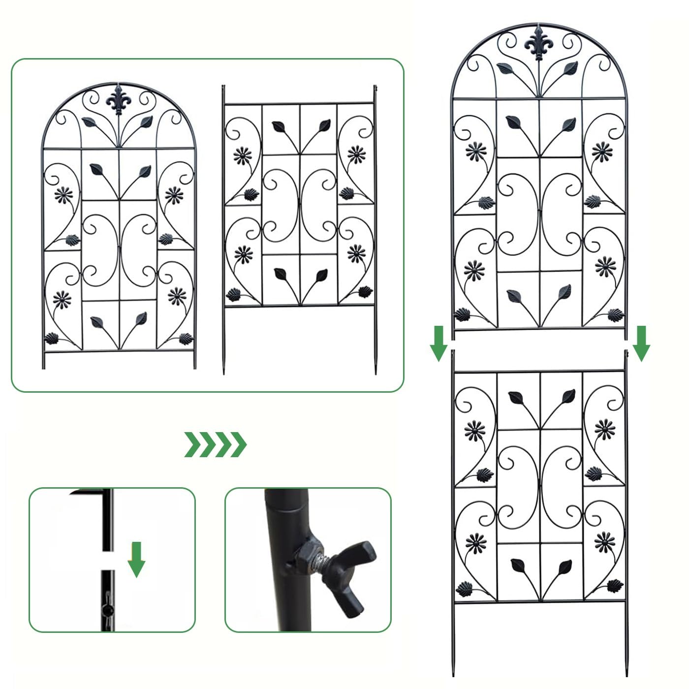 Traliccio per piante rampicanti all'aperto, supporto per clematidi, cetrioli, rose, recinzione da giardino, arco decorativo per cortili, durevole