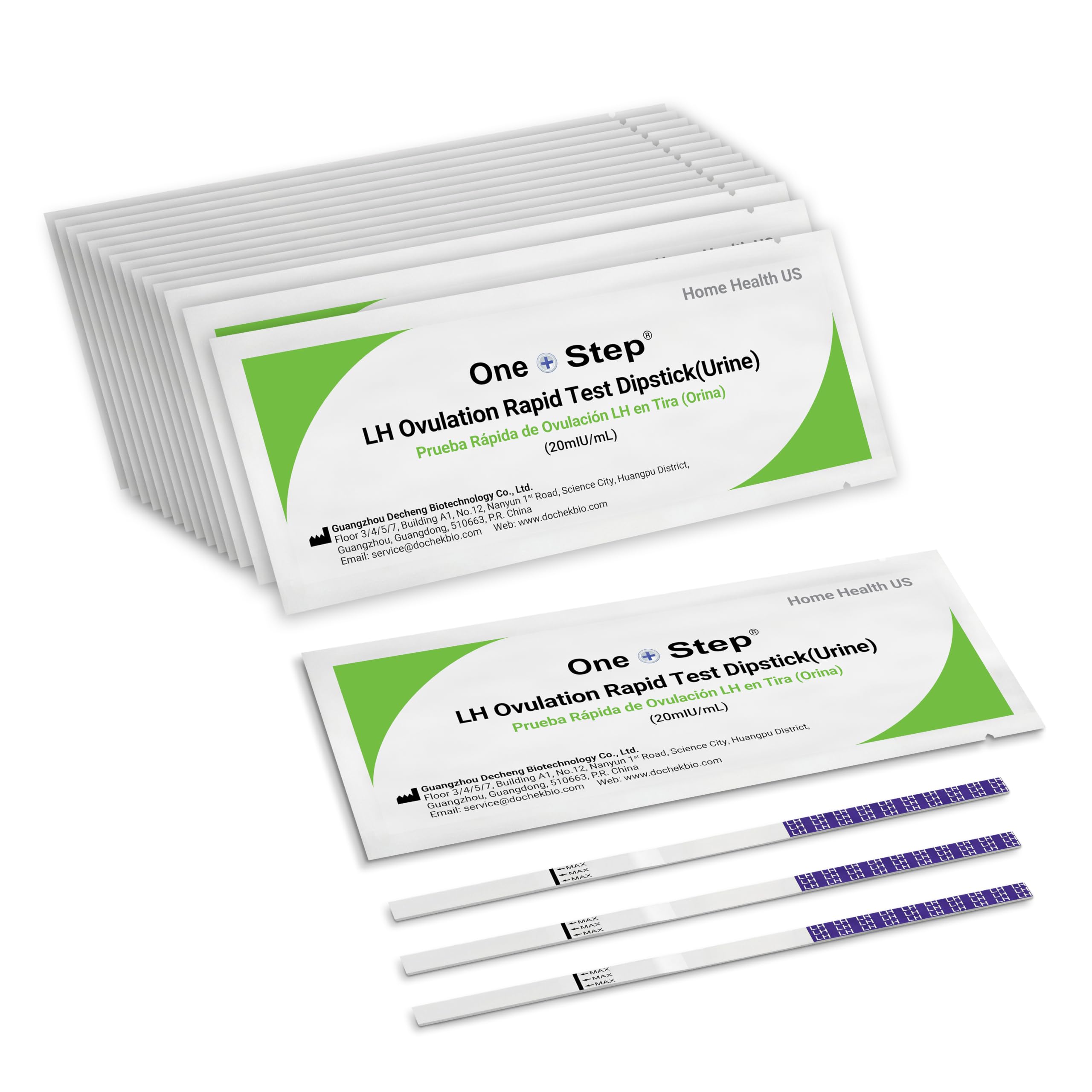 One Step 20 x Ovulation Strips 20miu/ml Test Kit Sensitive Fertility Predictor Testing Sticks (Wide Width)