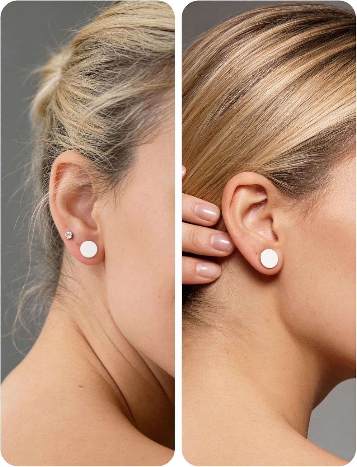Ears Gauges Tunnels Plugs for Women Solid Silicone Ear Gauge Stretching Kit 8G to 1" (3MM- 25MM) Expander Stretcher Plug Earrings for Piercing Jewelry for Women (Black White Flesh)