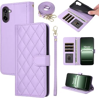 Argyle Wallet Case for OnePlus Ace 5 Racing Card Slots Women Purple