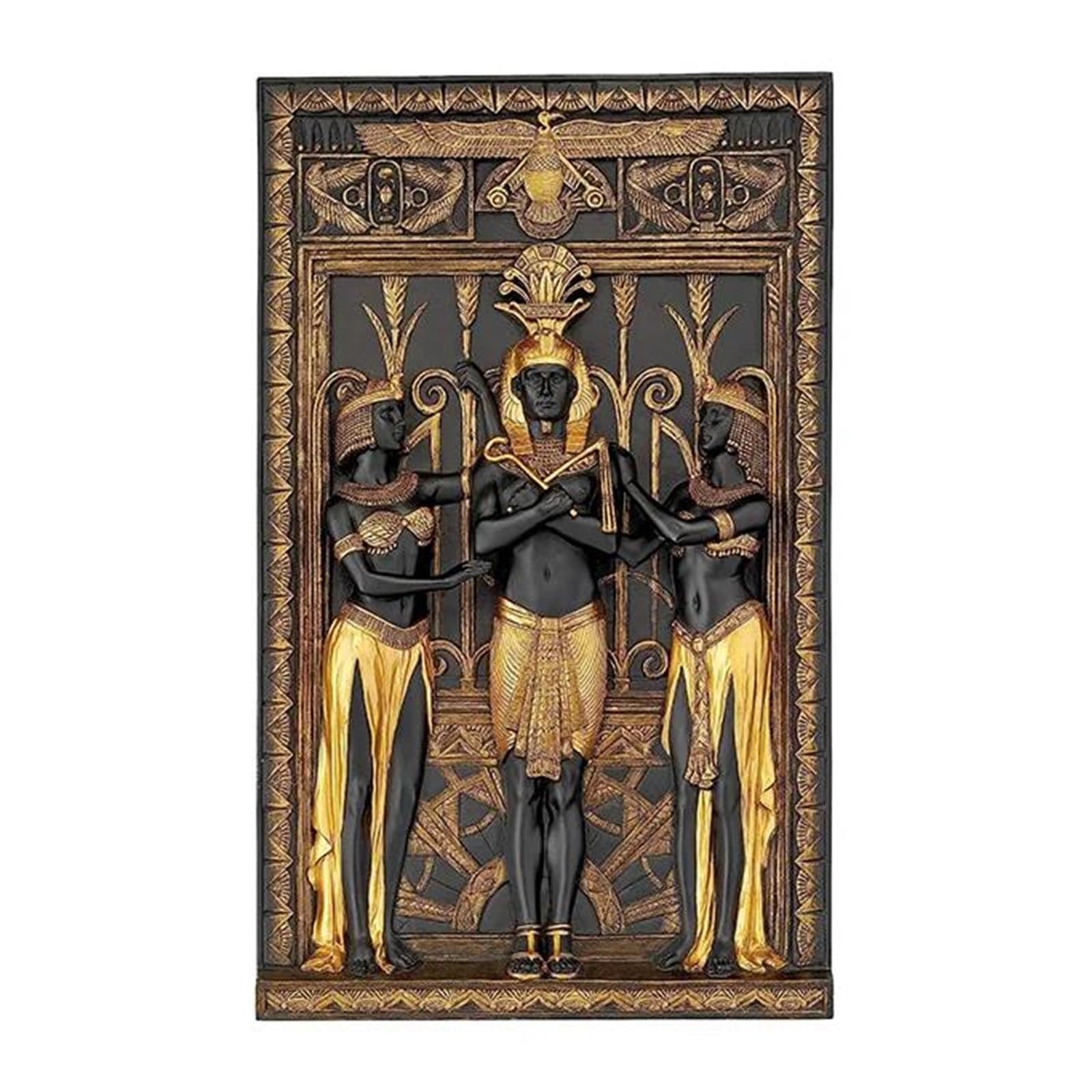Impression sur Toile Égypte Ancienne de Qualité Musée Impression Dorée 3D Vintage 50x70cm