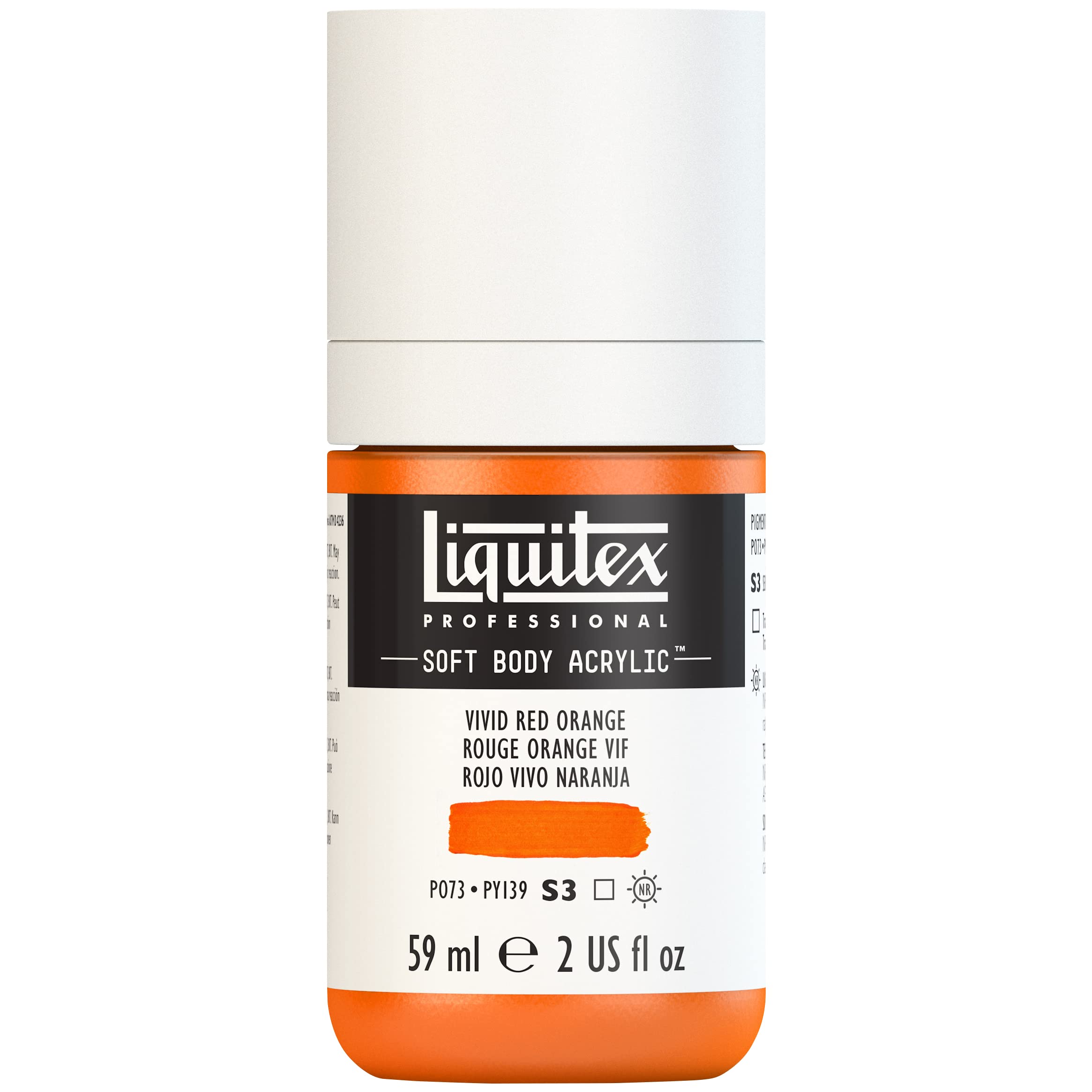 Liquitex 1959620 Professional Acrylic Paint Soft Body - Artist Paint in Creamy Opaque Consistency, High Pigmentation, Lightfast and Ageing Resistant, 59 ml Bottle - Vibrant Orange Red