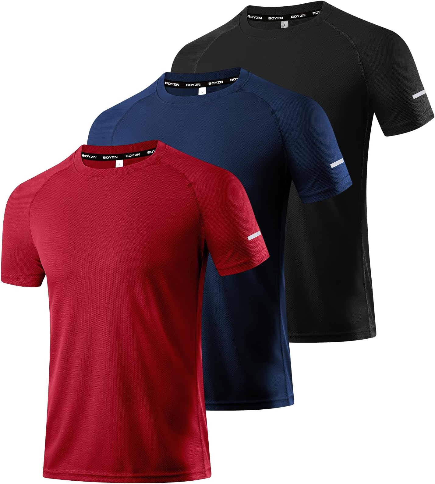 1, 3, 5 or 7 Pack Men's Workout Running Shirts, Dry Fit Moisture Wicking T-Shirt, Gym Athletic Short Sleeve Tee Shirts
