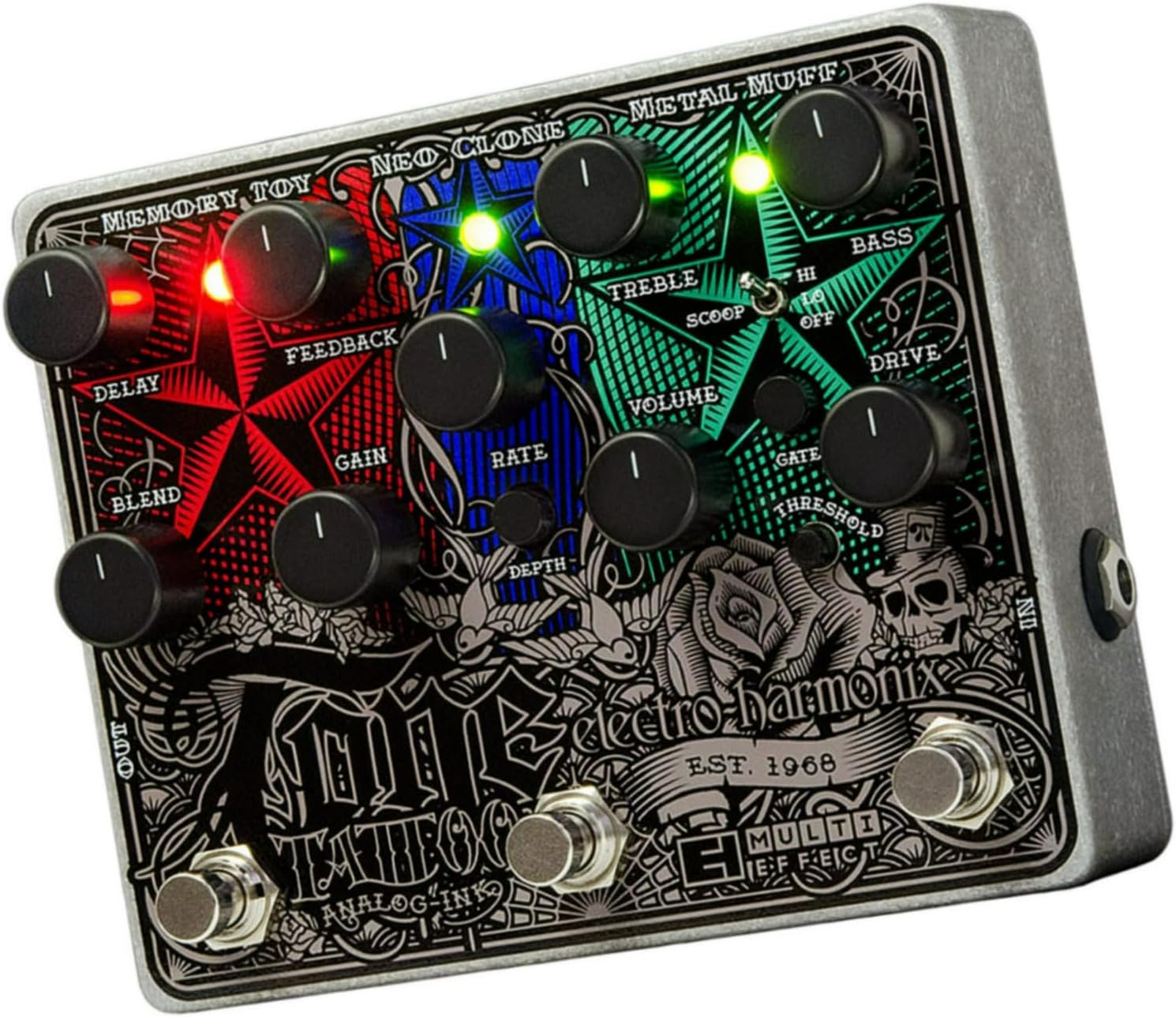 Electro-Harmonix Tone Tattoo Analog Delay/Chorus/Distortion Multi-Effect Pedal