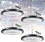 4Pack 100W LED Lumière de haute baie UFO Lumières Shop Lights pour Garage LED Lampe de travail pour l'atelier Garage Entrepôt installations lumineuses d'usine