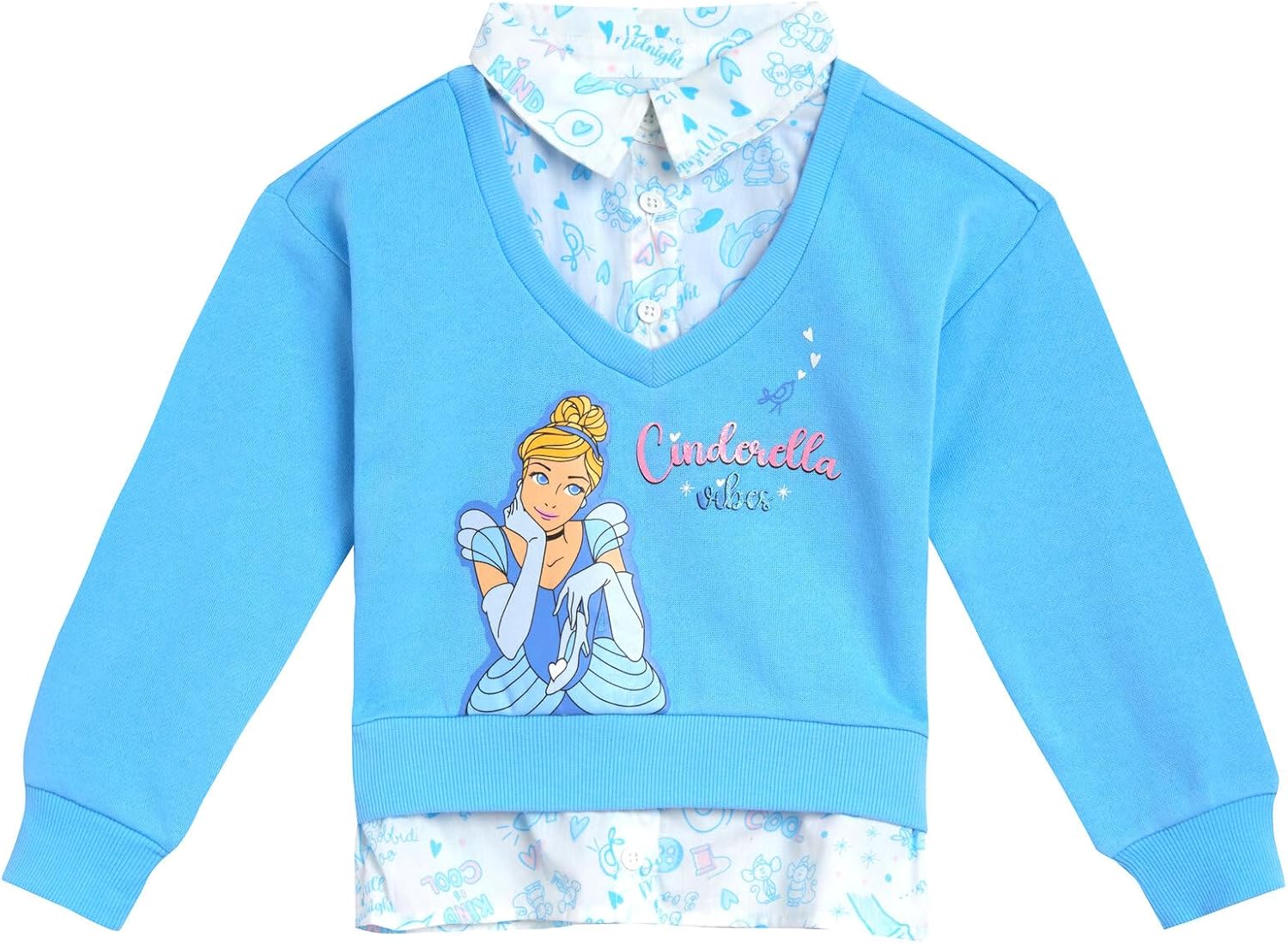 Disney Minnie Mouse Frozen Princess Girls Fleece Sweatshirt & Iridescent Leggings Set Toddler to Big Kid Sizes (2T - 14-16) - Image 4