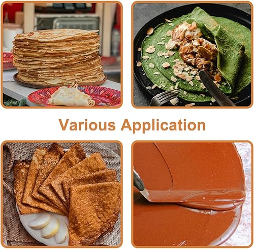 Miniatura 7 de Kit de esparcidor y espátula de crepé, espátula compensada con mango de madera de 12 pulgadas, acero inoxidable de 7 y 5 pulgadas, esparcidores de