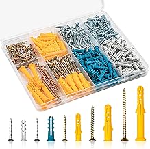 Board Anchor Expansion Tube 5 Sizes 160-Piece Set Hollow Wall Anchor Drywall Anchor Expansion Bolt Gypsum Board Rotation Prevention Fixing Tool Construction Use Fixing Storage Case Included