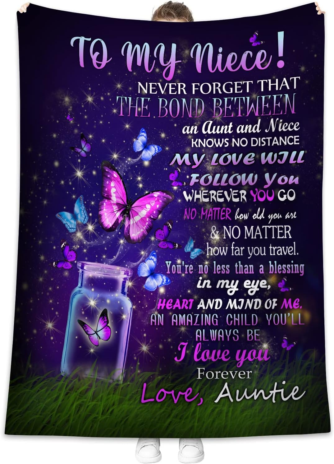 Niece Gifts from Auntie, to My Niece Blanket, Niece Graduation Gift Ideas, Niece Gifts from Auntie, Niece Blanket 60"x50"