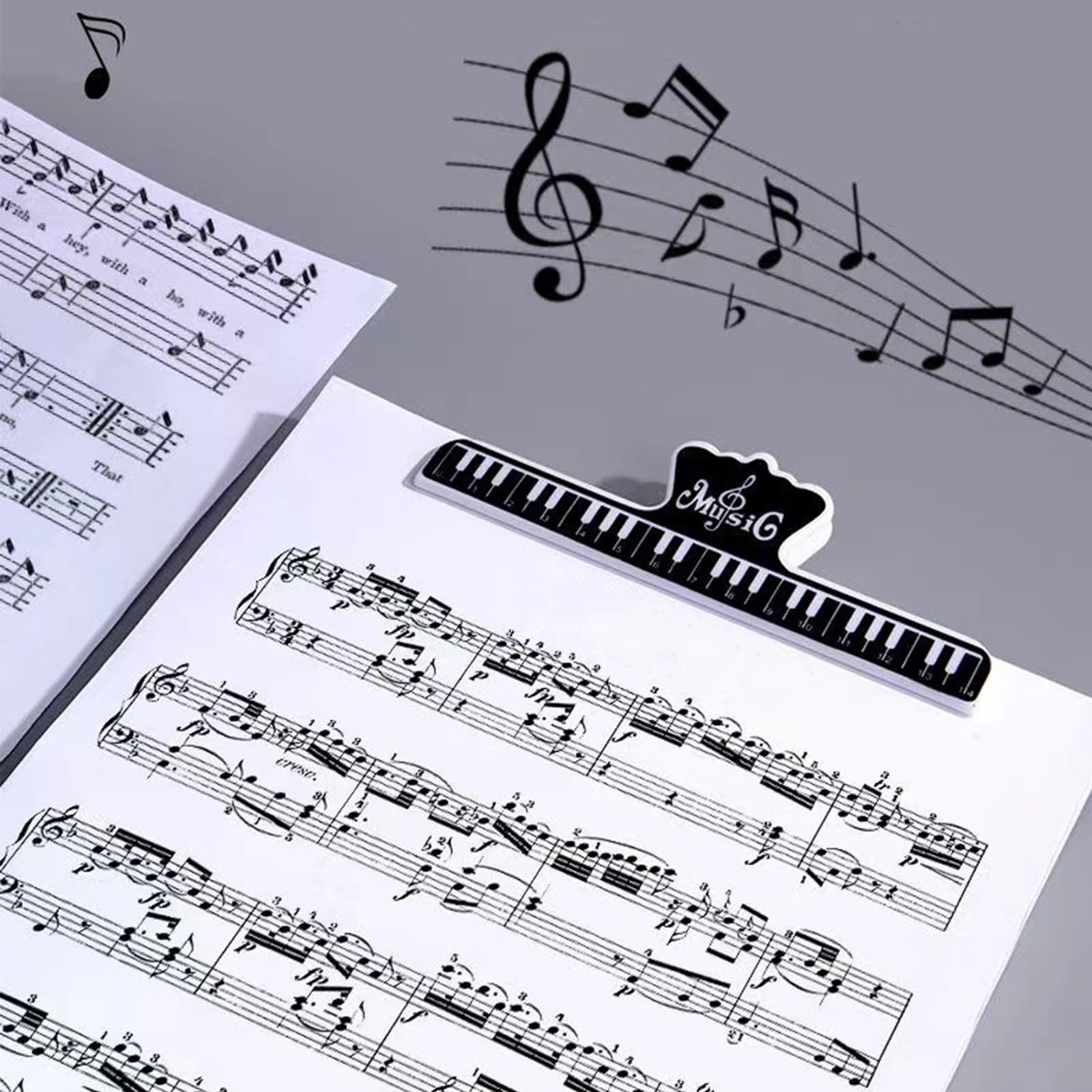 12 Clip Musicali Spartito - Fermacarte A Forma Di Note, 5 Colori, Plastica ABS - Foto 8