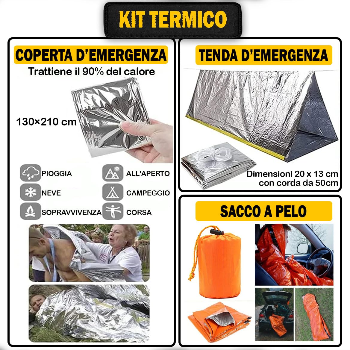 Kit di Sopravvivenza Avanzato - Zaino di Emergenza con Accessori Outdoor (Z2standard)