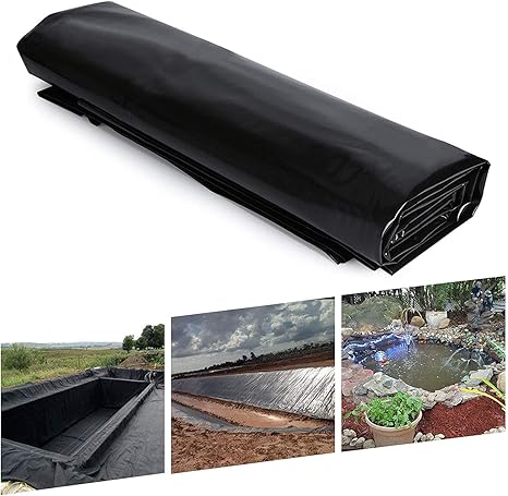 Image Rubber Pond Liner Small Epdm Pond Liner 6.5x6.5ft Pond Underlayment And Liner 7.9mil Thick For Waterfall Koi Pond Plants Fountain Covers For Winter/black/60 Sizes