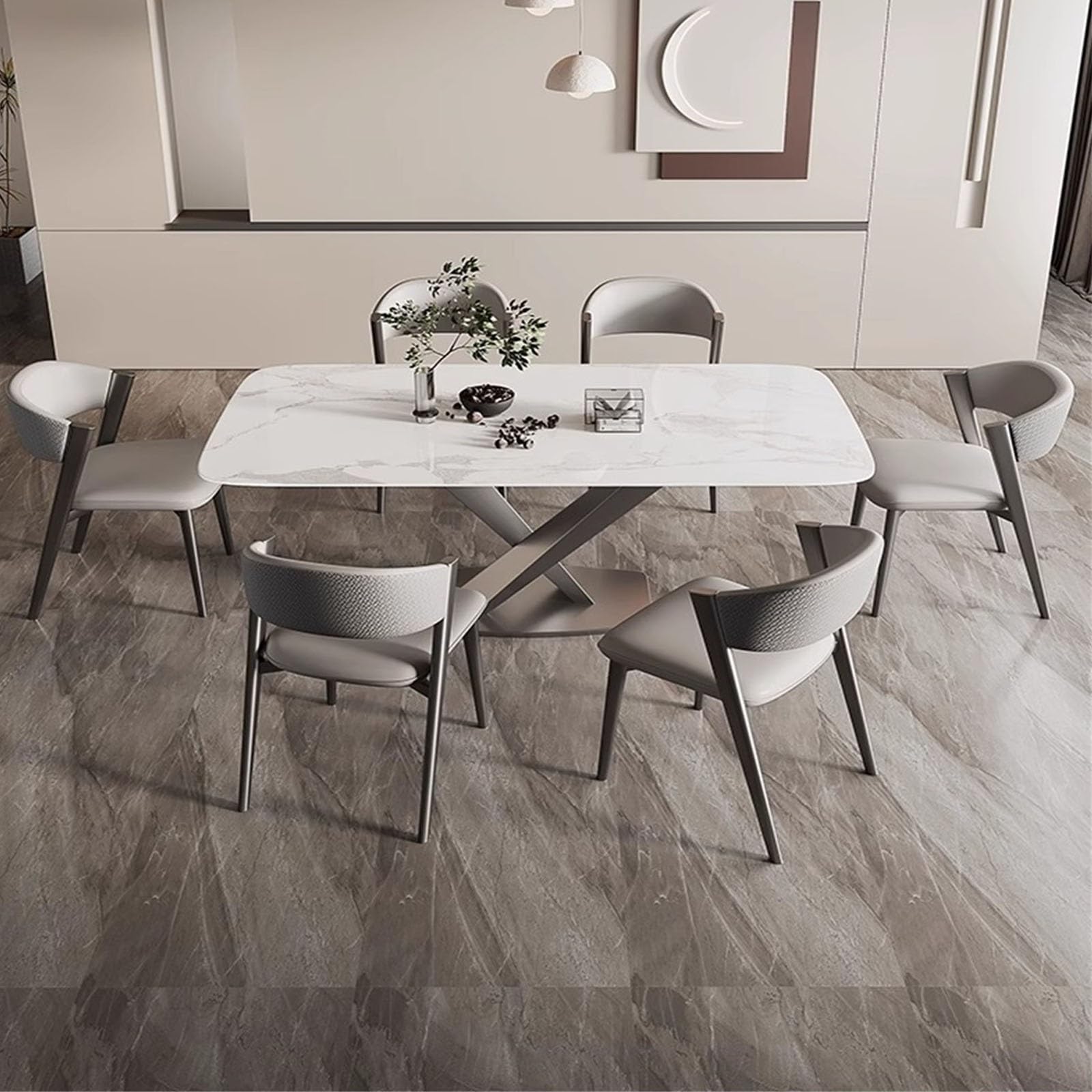 Chaise de Cuisine Chaises de Salle à Manger, Chaise Cuisine en Cuir PU, du Milieu siècle avec Pieds métal, d'invité d'accent rétro for et(Dark Grey)