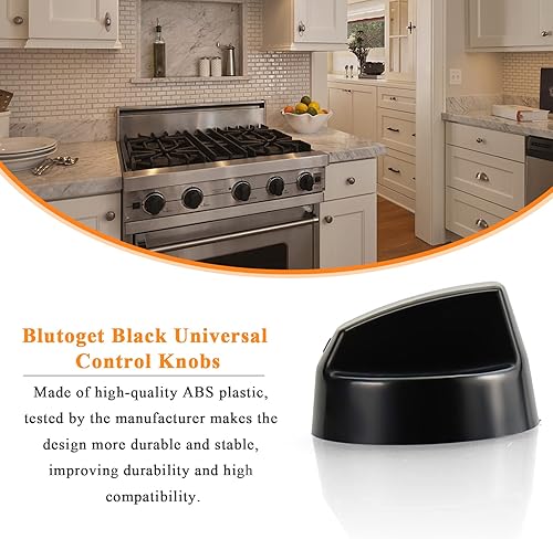 Miniatura 5 de Blutoget Paquete de 4 perillas de control universales negras con 12 adaptadores, compatibles con estufa de horno, pomos universales para estufas,