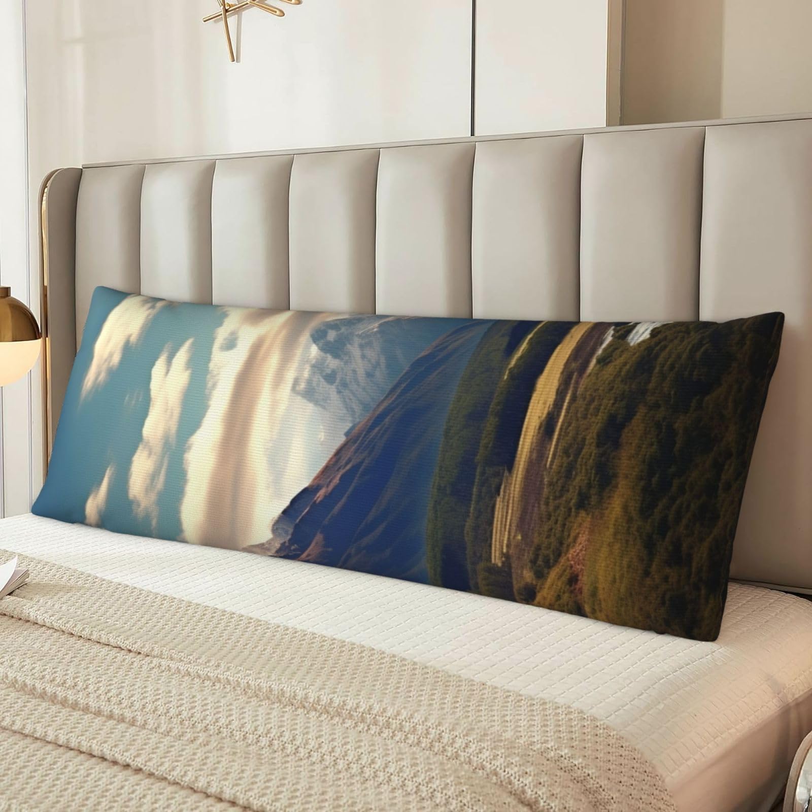 Cook National Park Mountain Landscape Body Pillow Case Cover, Microfiber Long Pillow Cases, Ultra Soft and Cozy Plush Body Pillowcase Decorative Long Bed Pillow Cover for Sleeping 20x54 Inches