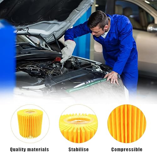 Miniatura 3 de Filtro de aceite de motor de automóvil, repuesto de filtro de aceite automático con 2 anillos de sellado para proteger el motor, accesorios