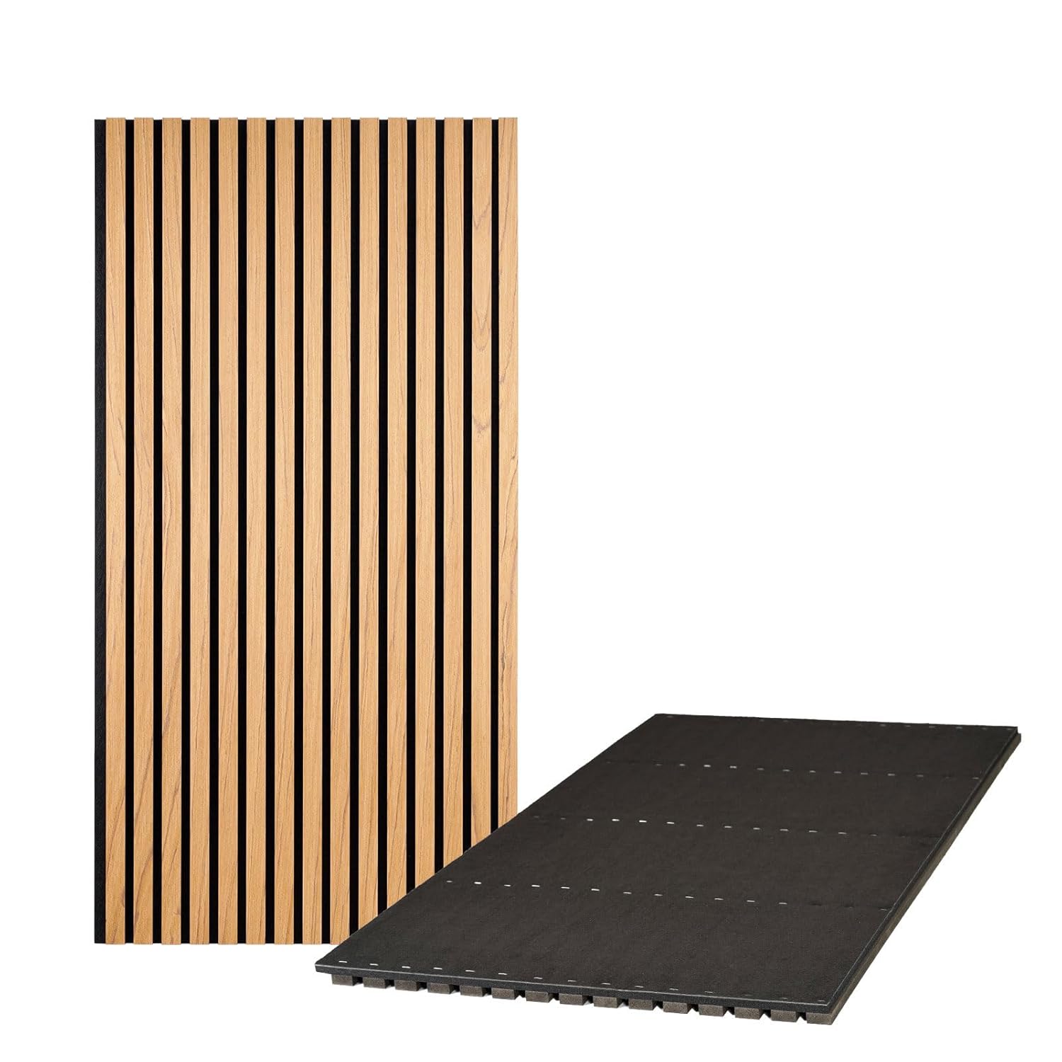 Upgraded Wood Slat Wall Panels, 23.82" × 46.46" Soundproof Panels for Interior Wall Decor, 2 Pack Acoustic Panels for Wall - Sound Absorbing Wood Panels for Home, Studio, Office(Oak) 2 Pack-46.46'' x 23.82'' Oak