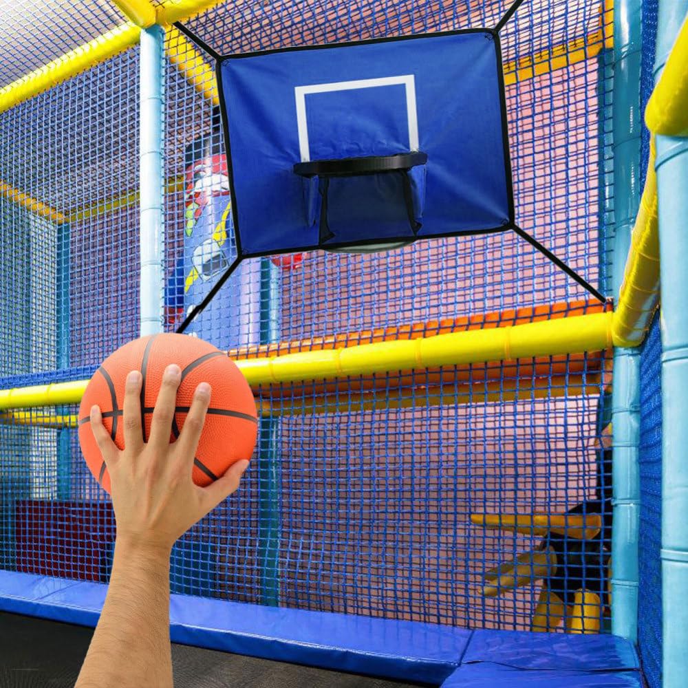 Cesta de Baloncesto de Pared Extraíble 65x55 cm con Bomba y 3 Bolas
