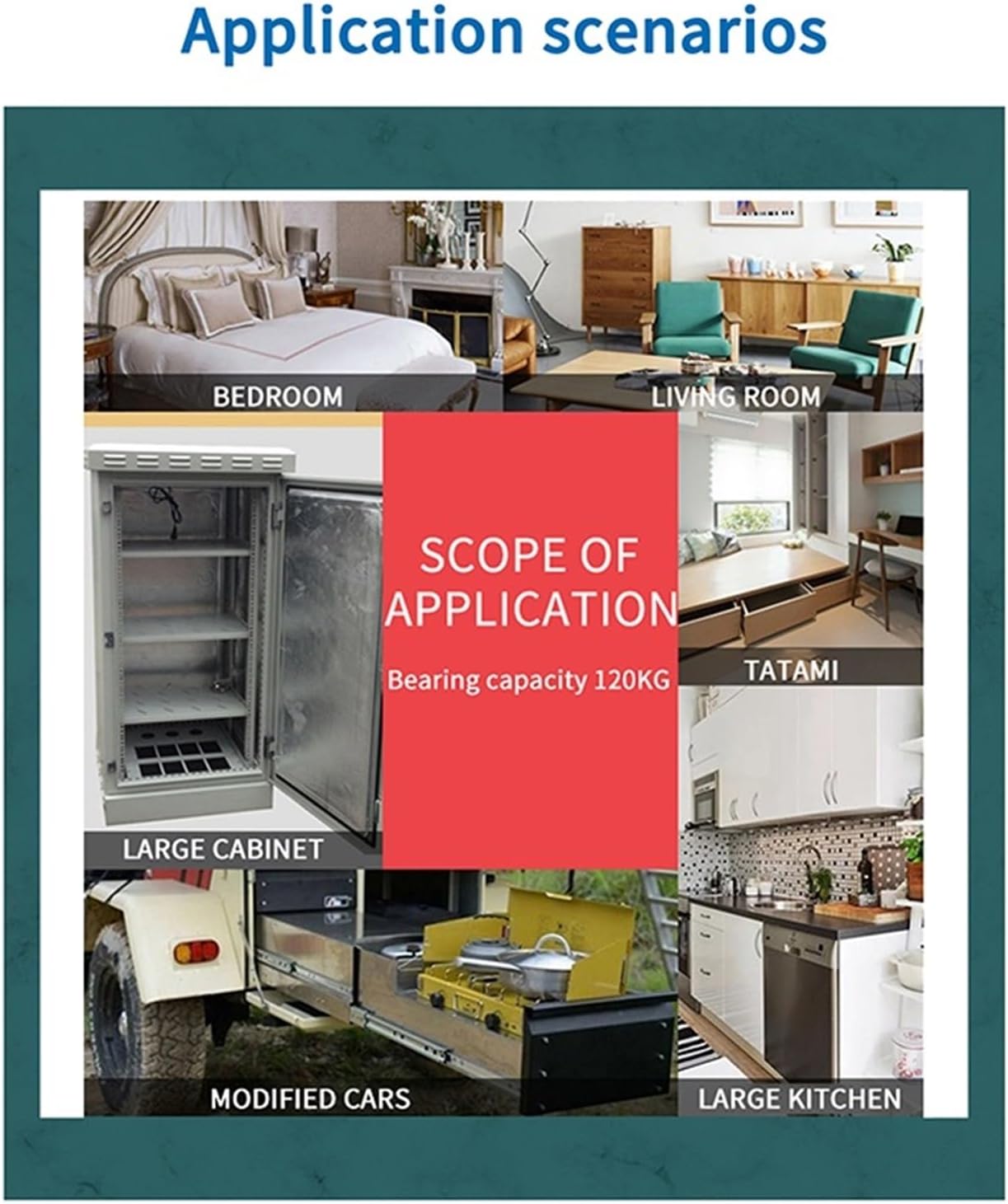 Heavy Duty Drawer Slides Stainless Steel Heavy Duty Lock in Drawer Slides Full Extension Guide(38inch950mm)