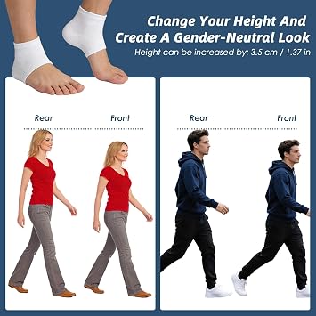 Height Increase Insoles, 3.5cm Invisible Shoe Lifts for Men & Women, White