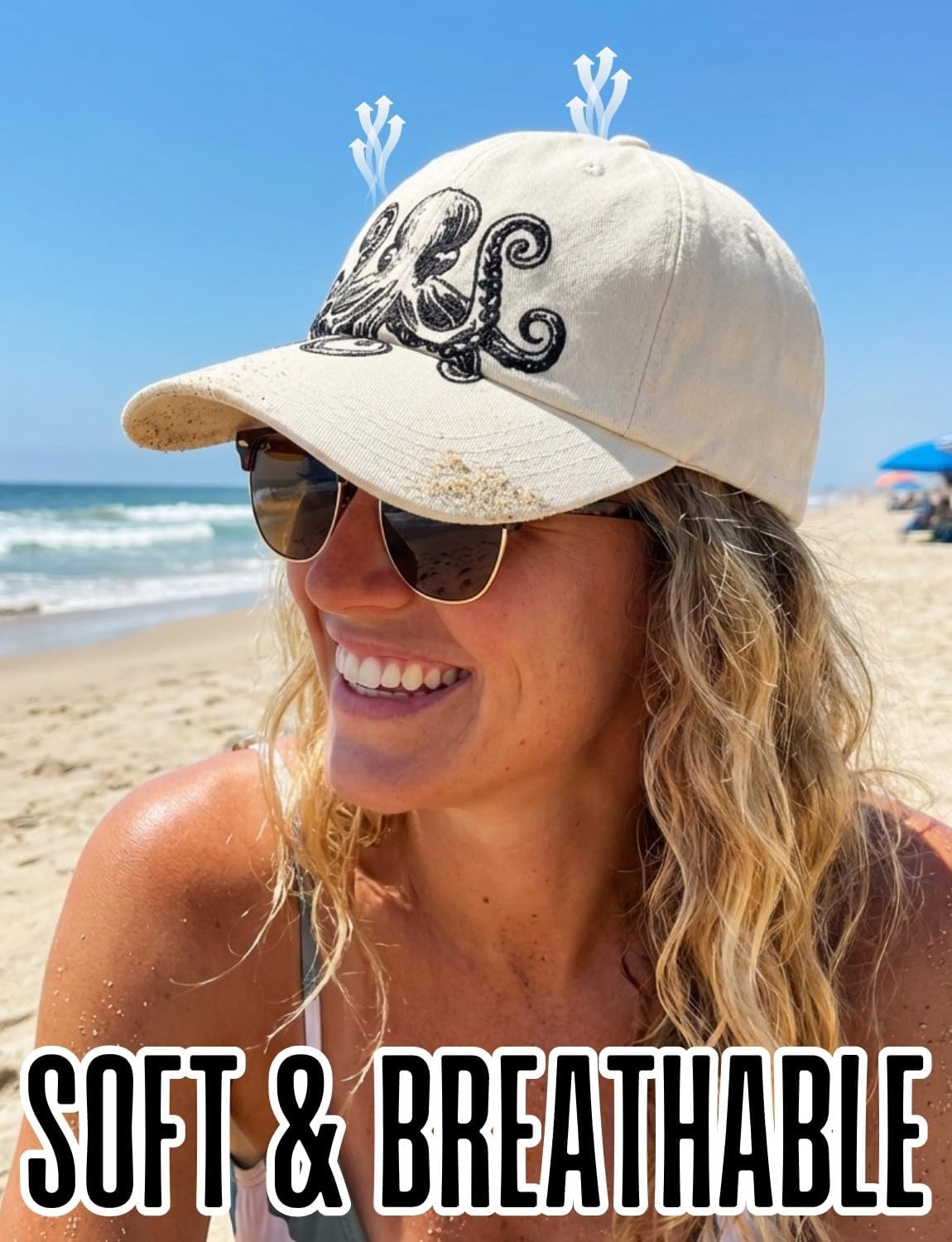 InnoBeta Octopus Gifts for Women, Octopus Cap for Women Adjustable Embroidered Hat for Christmas Birthday