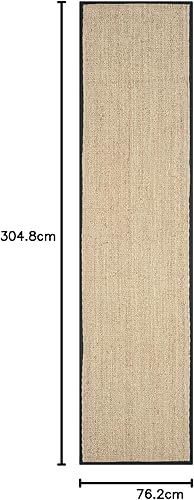 Miniatura 64 de Safavieh Colección de fibra natural NF115P - Alfombra (fibra natural), color gris, Fibras naturales beige, (Natural/Beige),Natural/Negro,Natural