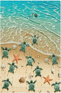Cute Baby Sea Turtle Tropical Beach Ocean Light Switch Cover Plate 1 Gang No Device Blank Electrical Wall Plates Faceplate Decorative Switch Plate Covers for Kids Room Nursery Decor