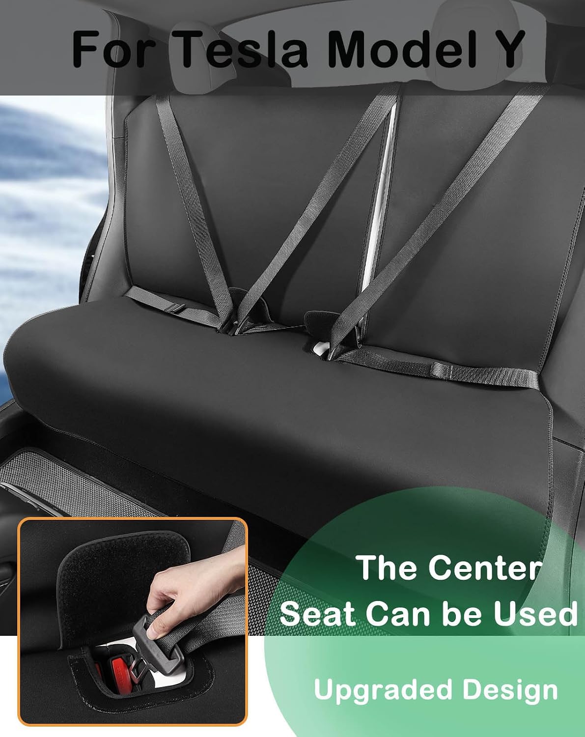 for Tesla Model Y Rear Seat Cover Dogs Protector Covers Kit Mats,Neoprene Waterproof,Sweat, Odors, Spills & Pets - Odor-Resistant,Easy to Clean Athletic Car Seat Protector