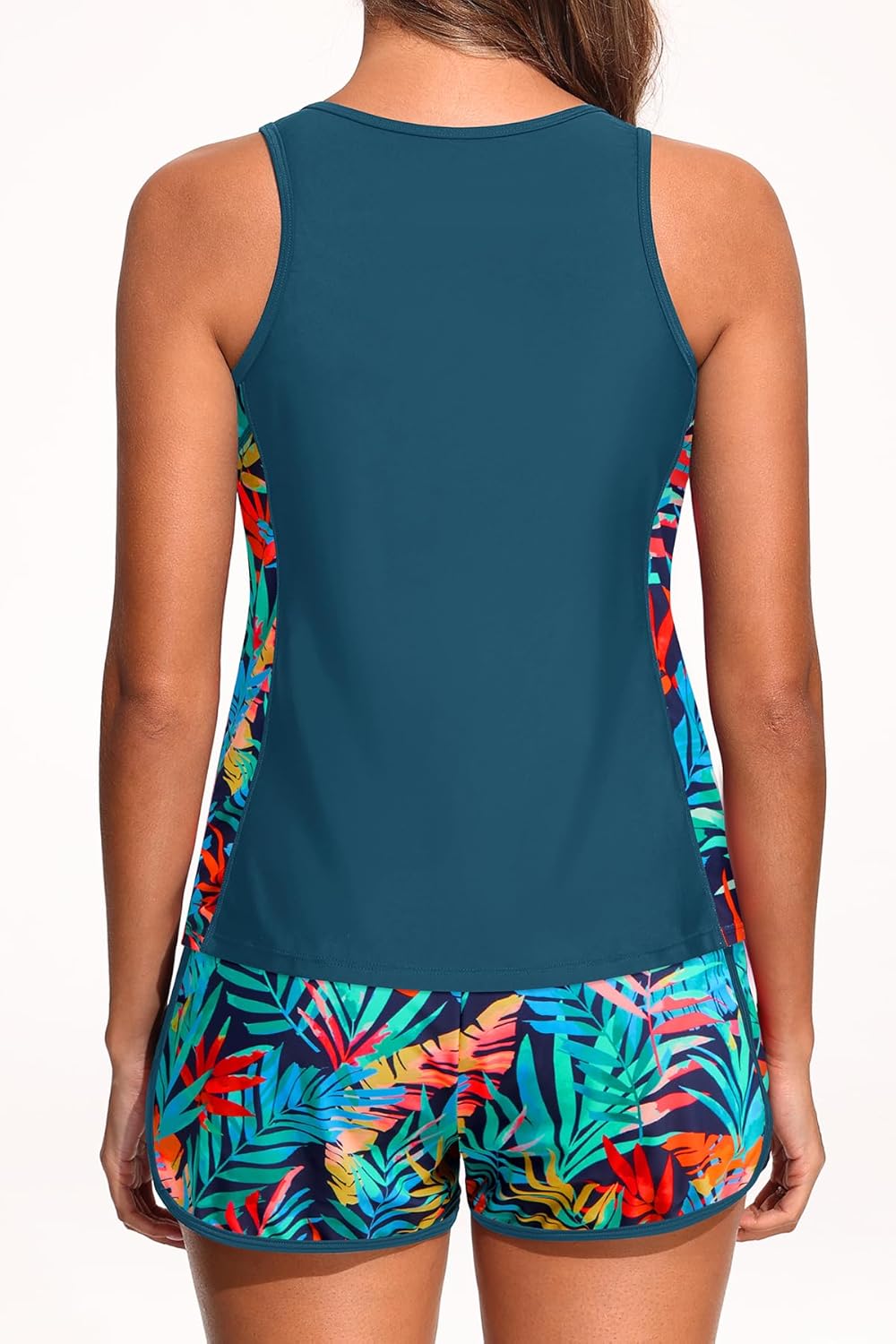 Women Tankini Swimsuit with Shorts - Tummy Control Two Piece Bathing Suit 2025 Swimwear with Sporty Pockets - Image 2