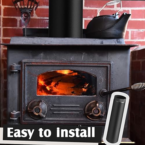 Miniatura 5 de LEIFIDE tubo de chimenea para estufa de acero inoxidable 304 con conector de tubo de chimenea estriado de 6 pulgadas en acabado negro mate,