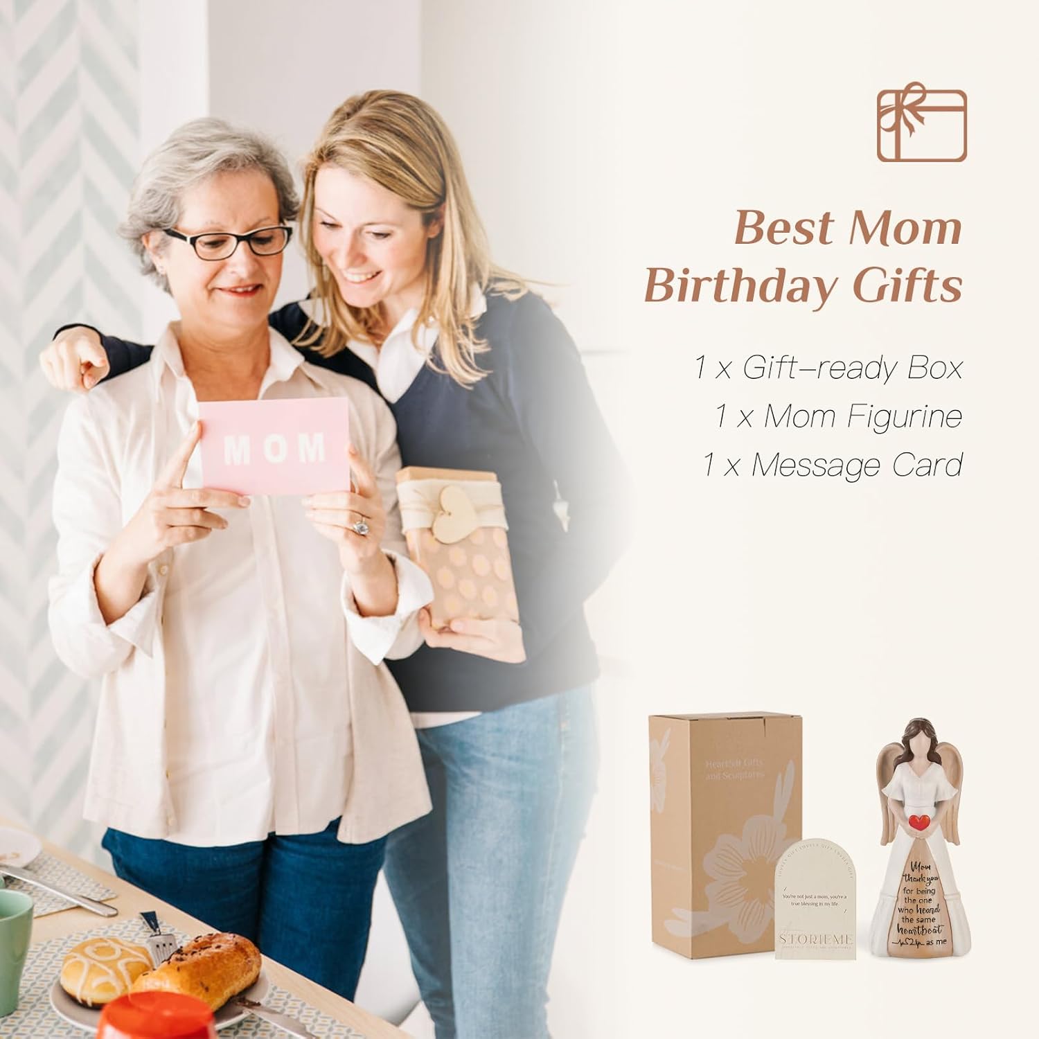 Gifts for Mom from Daughter Son: Thank You Moms Angel Figurines Statue - Sentimental Gift for Christmas Birthday Mothers Day Thanksgiving - Image 5