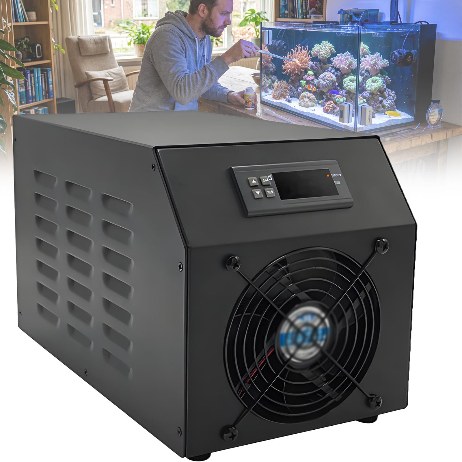 MiyKom Quiet Aquarium Chiller for 60L Fish Tanks and Hydroponics CoolOnly