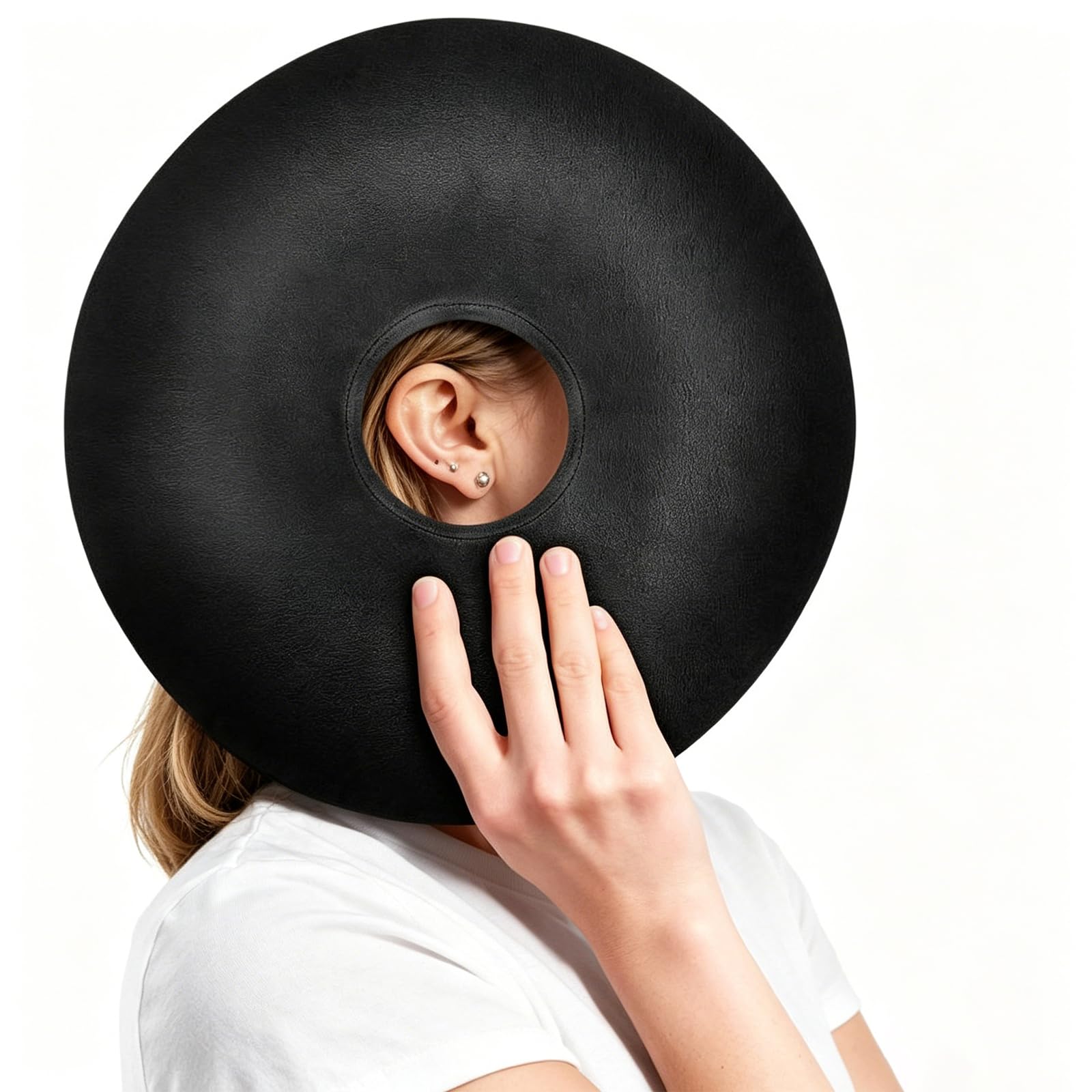 DXPETA Ear pillows, side pillows with perforated ear pillows, ear use donut pillows, ear use donut pillows, with detachable pillowcases that can also be used for seat cushions