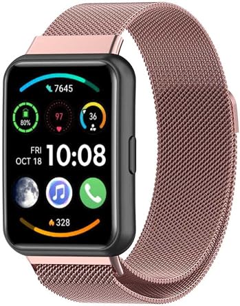 CONSTRAIN Huawei Watch Fit 2 Uyumlu Manyetik Milano Loop Metal Has r Kordon    k, Ayarlanabilir, Nefes Alabilir Tasar m - Pembe