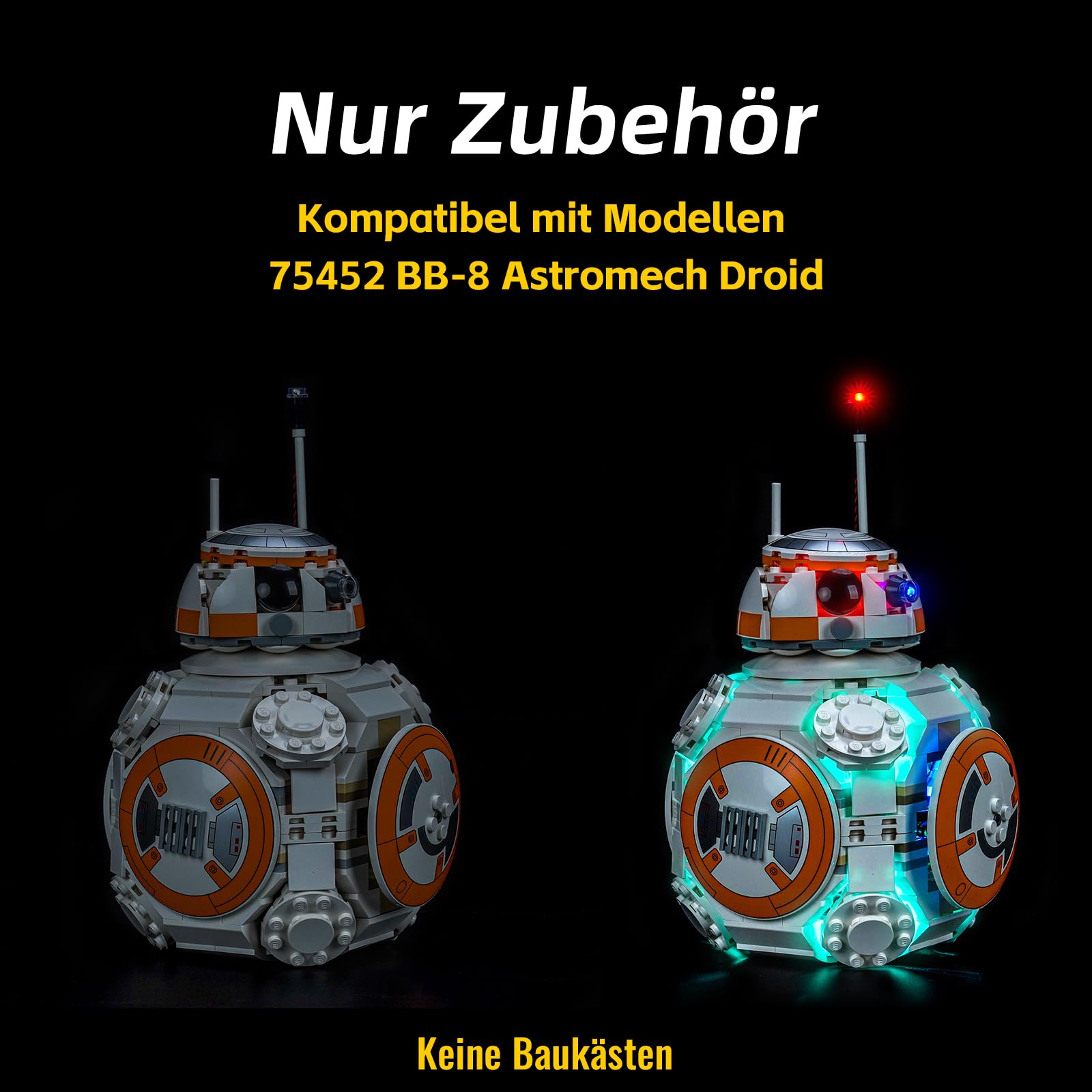 Kit de iluminación LED compatible con Lego 75452 BB-8 Astromech Droid (sin modelo), kit de iluminación decorativa compatible con ladrillos Lego BB-8 Astromech Droid — view 3