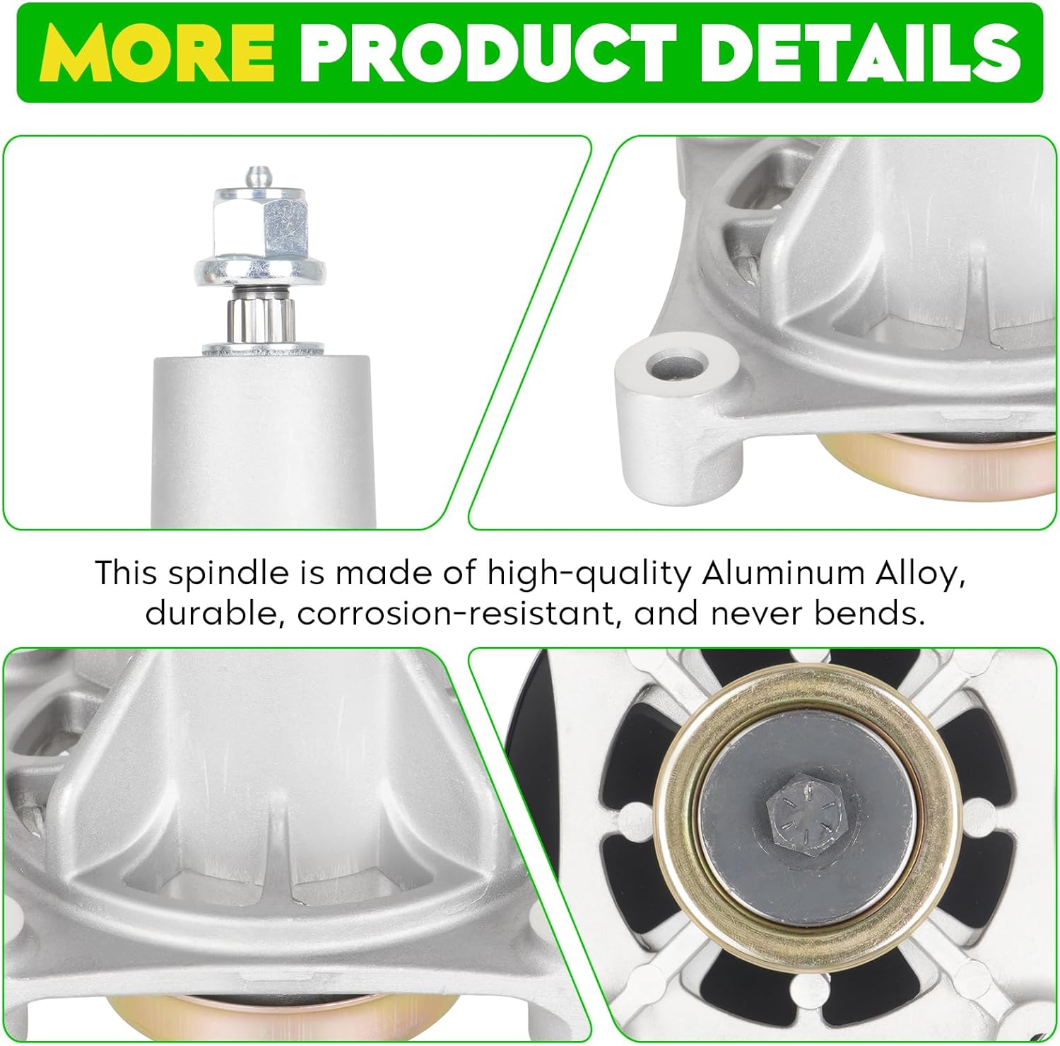 187292 192870 Spindle, for Husqvarna YTH22V46 YTH22V42, for Craftsman 42" 46" Deck, for Craftsman YS4500 YT4000, for Husqvarna 532187281 532192870 532187292, with 195945 Pulley