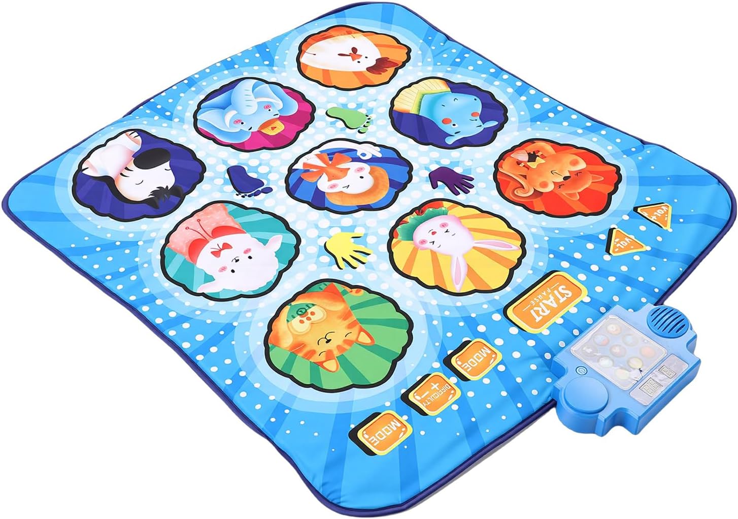 Keenso Wireless Dance Pad, Anti Slip Interactive Music Game Mat for Toddlers, Portable Toy Measuring 40.55x34.65in for Indoor and Outdoor Play (Blue)