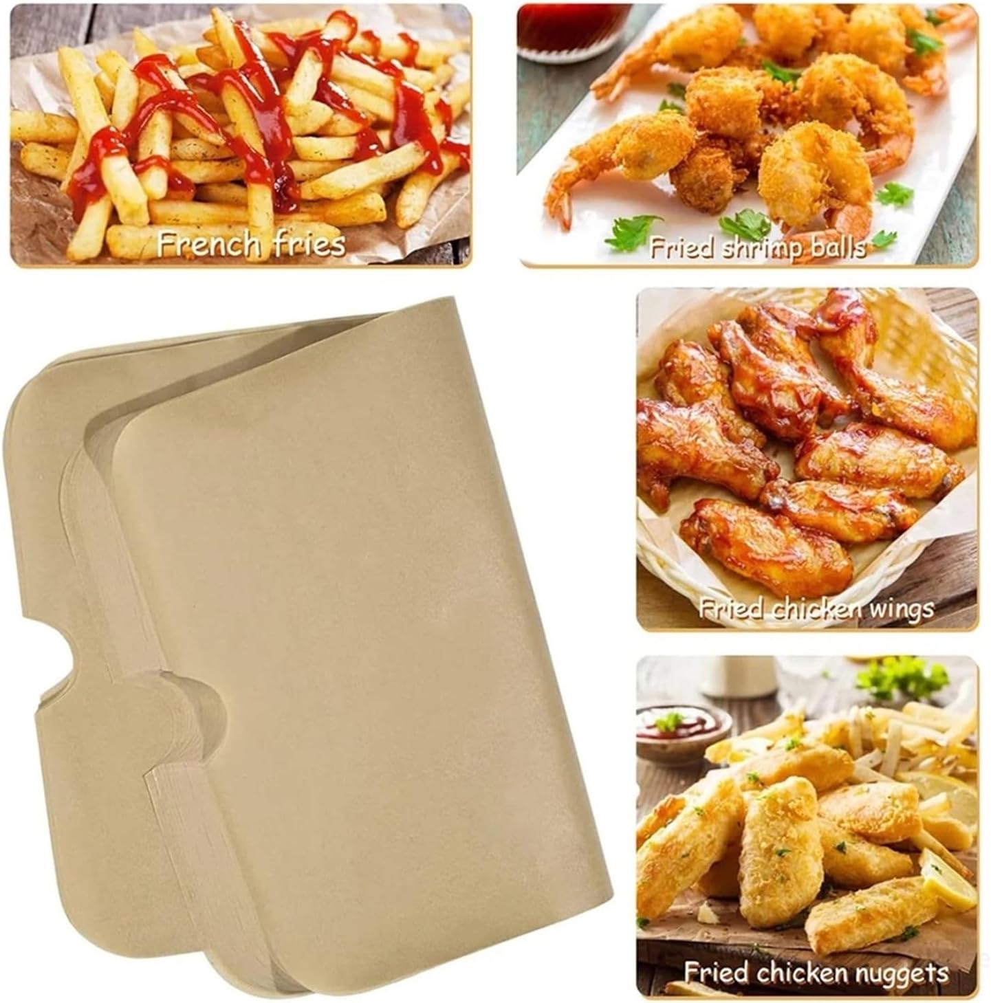 Disposable Air Fryer Parchment Paper Rectangular Air Fryer Liners ，Compatible For Ninja，Compatible For Foodi XL Smart， FG551 6-in-1 Indoor Grill Accessories(200pcs white)