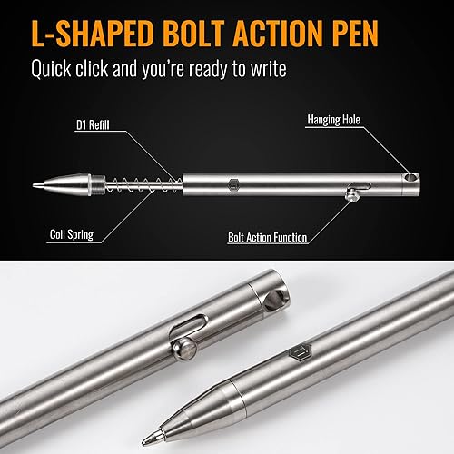 Miniatura 8 de KeyUnity Clip de llavero mosquetón de titanio KD00, llavero dividido KA02, mini cuchillo KK06, paquete de bolígrafo KP00