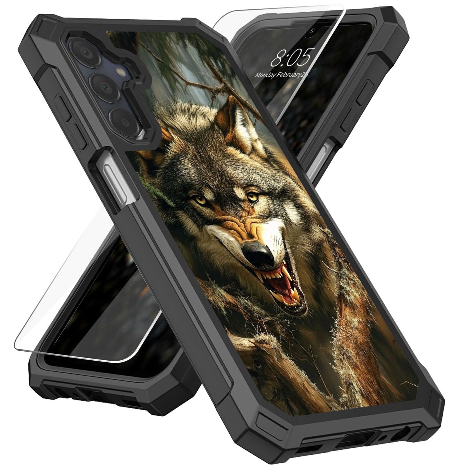 GYSYZJDH for Samsung Galaxy A15-5G Case with Screen Protector, Military Grade Drop Protection, Dual Layer Hybrid Shockproof Protection TPU Phone Case