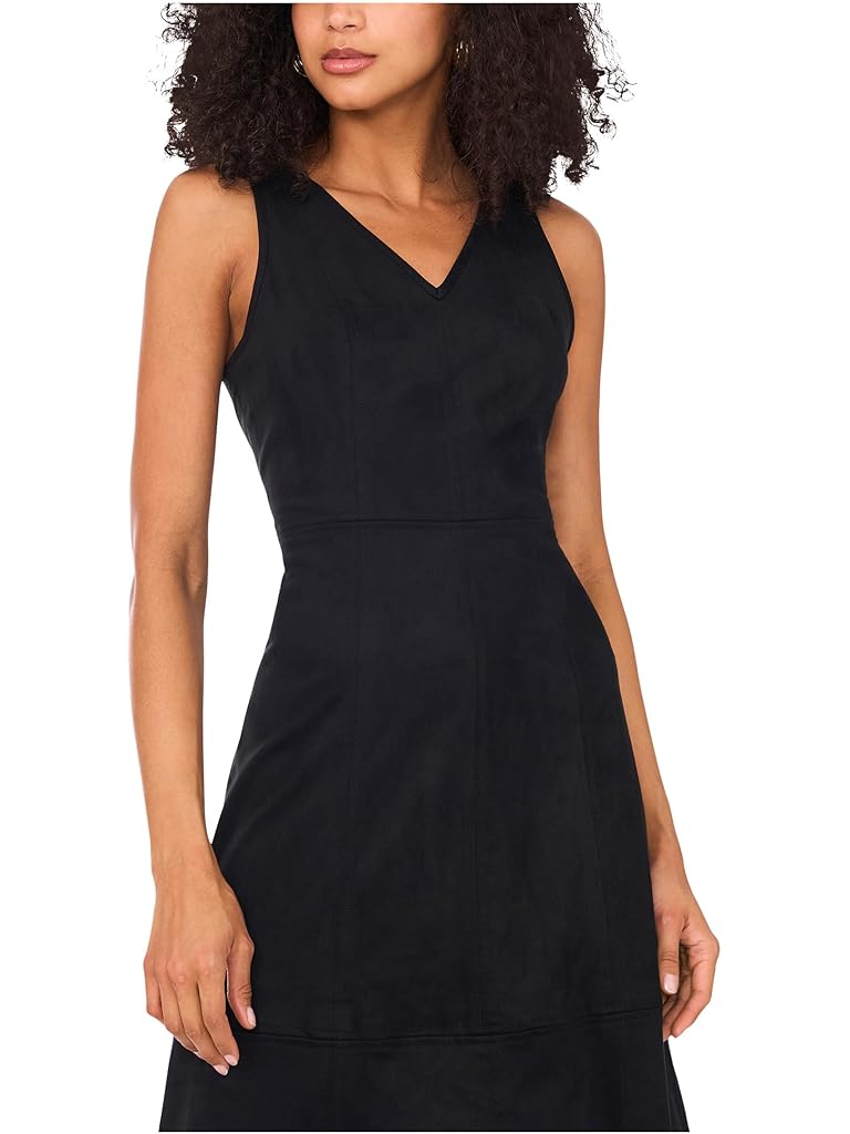Black Vince Camuto Sleeveless Midi Dress with Seams