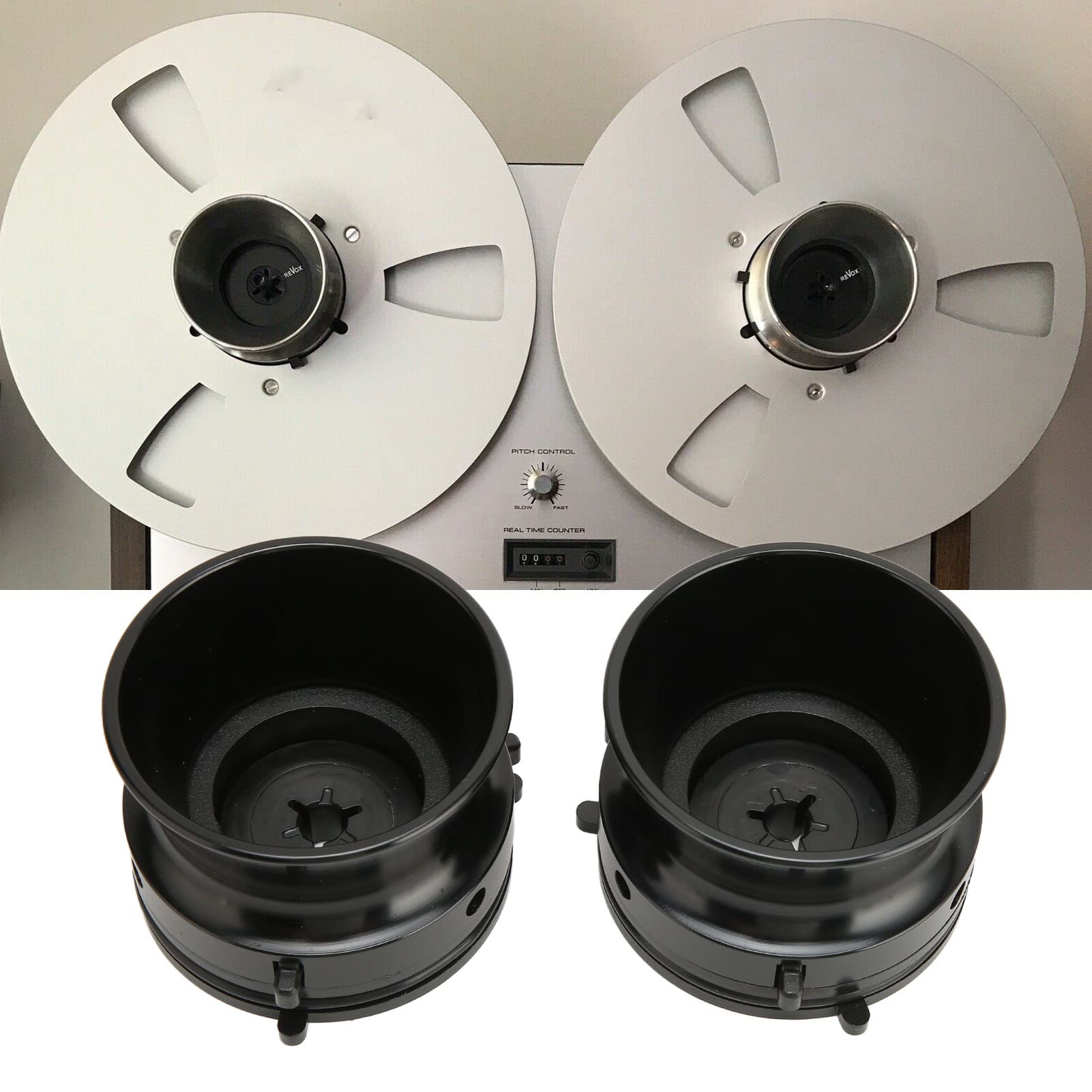 Annadue 1 par de Abridores de 10 Pulgadas para Studer, para Akai, para , etc., Adaptadores Universales Nab Hub, Fácil instalación. Negro