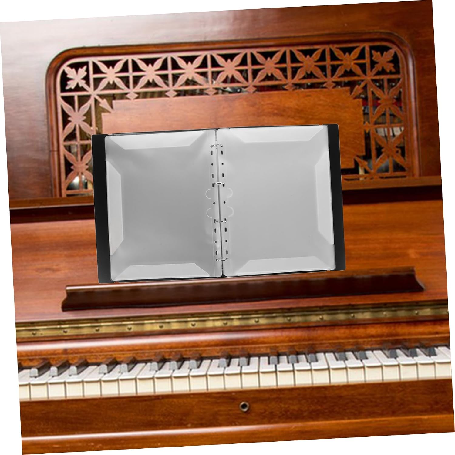 A4 Music Sheet Folder Rewritable Non-Reflective Piano Score Organizer 60 Pockets Navy Music Document Storage for Musicians and Students