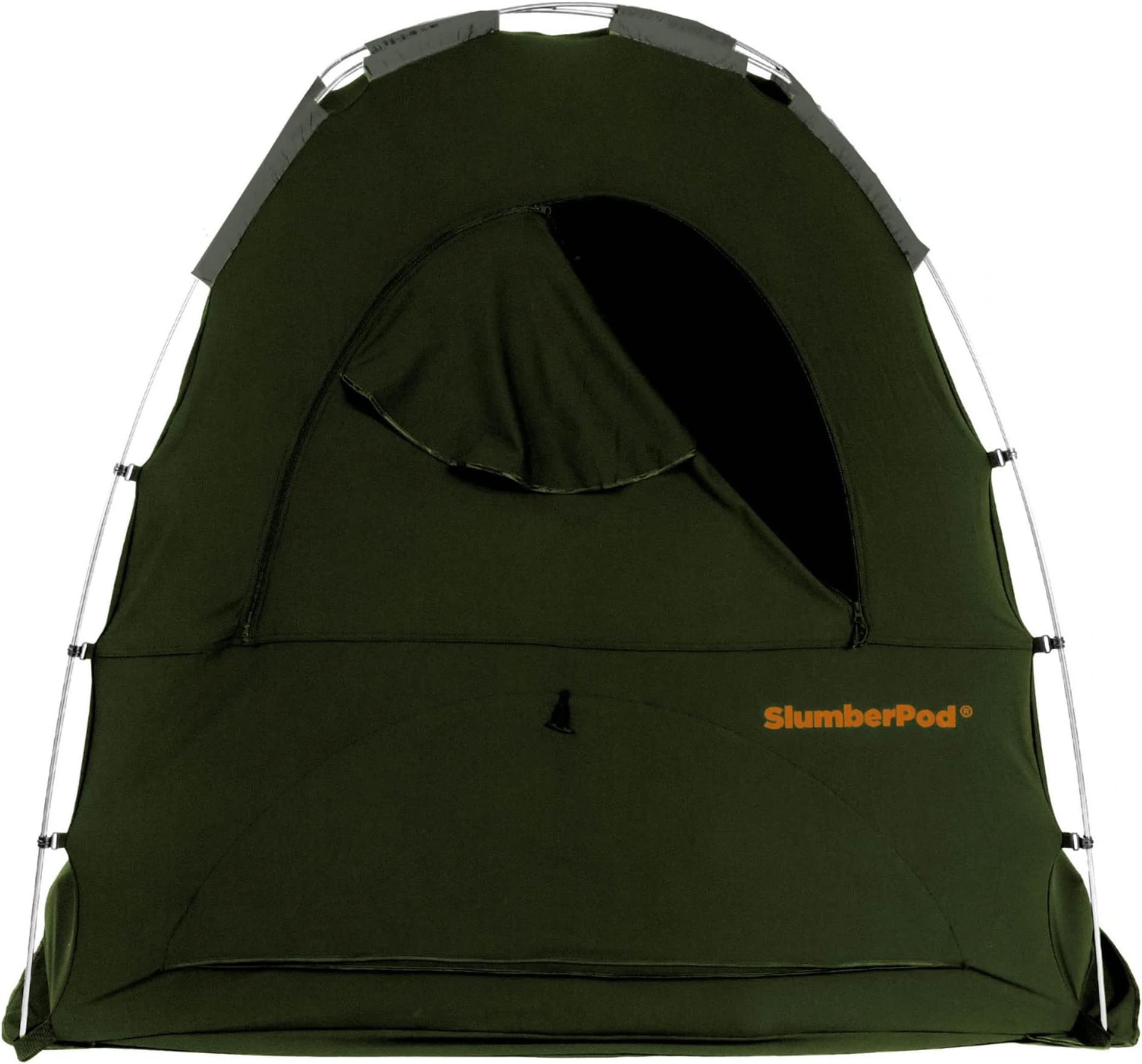 SlumberPod Portable Privacy Pod Blackout Canopy Sleeping Space for Babies and Toddlers with Fan Pouch and Zippered Ventilation Windows, Olive Green