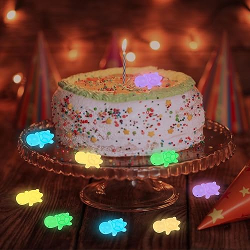 Vista 8 de FOIMAS Mini figuras de tortugas marinas, 60 piezas que brillan en la oscuridad para manualidades, decoración de jardín, decoración del hogar y fiesta