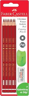 Faber-Castell Kırmızı Kopya Kalemi 8'li
