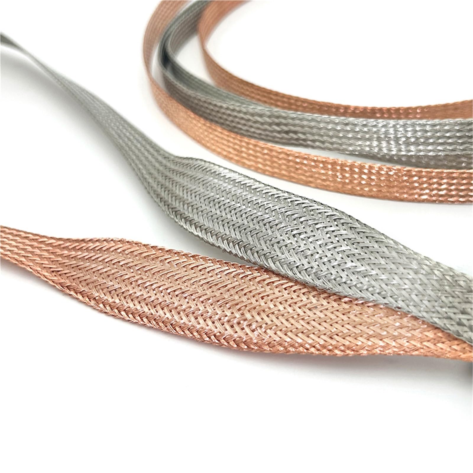 Manguito De Cable Trenzada Cinta de Manga Trenzada Cobre 5M/2M, Malla metálica ID 2mm ~ 28mm, Cable conducto y Manguera Funda De Cable Trenzado Expandible Pet(Color2,10mm x 5M)