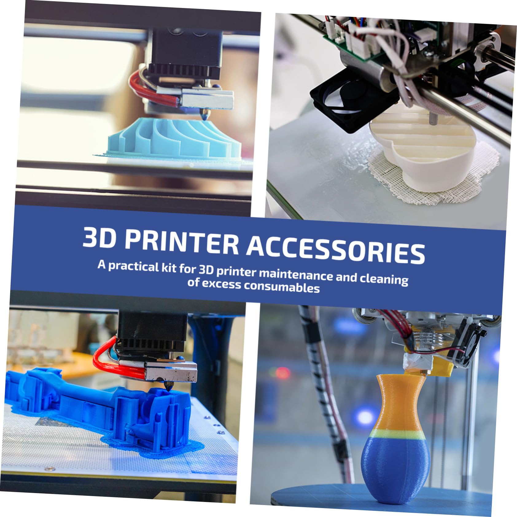Gatuida Kit de Nettoyage pour Imprimante 3d, 1 Set D’outils D’entretien Aiguilles de Buse, Pince à Épiler, Pince, pour Lit Chauffant et Modèle