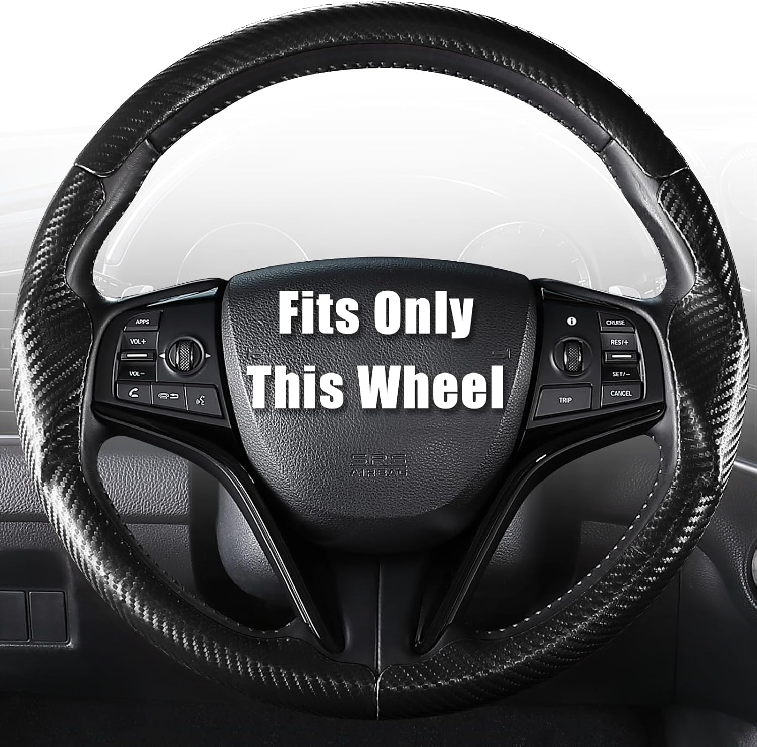 Aimato Customized Steering Wheel Cover for Honda Civic 2016-2021/CR-V 2017-2021/Clarity 2018-2021, Thin,Anti-Slip,Scratch-Resistant Exclusive Car Accessory for Honda, Matte Black