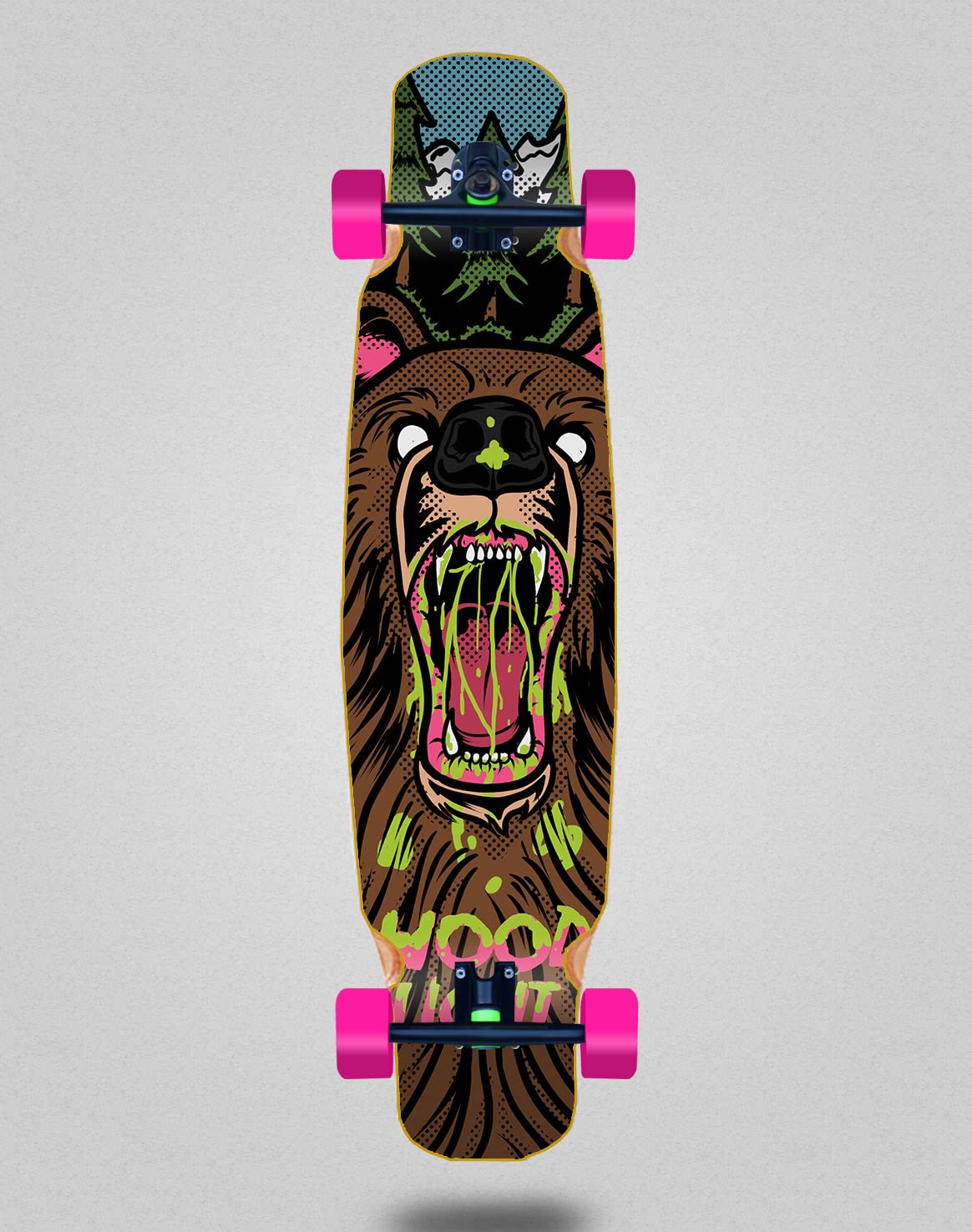 Longboard Slabs Of The World 44" - Bambou - Trucks Aile De Mouette - Occasion